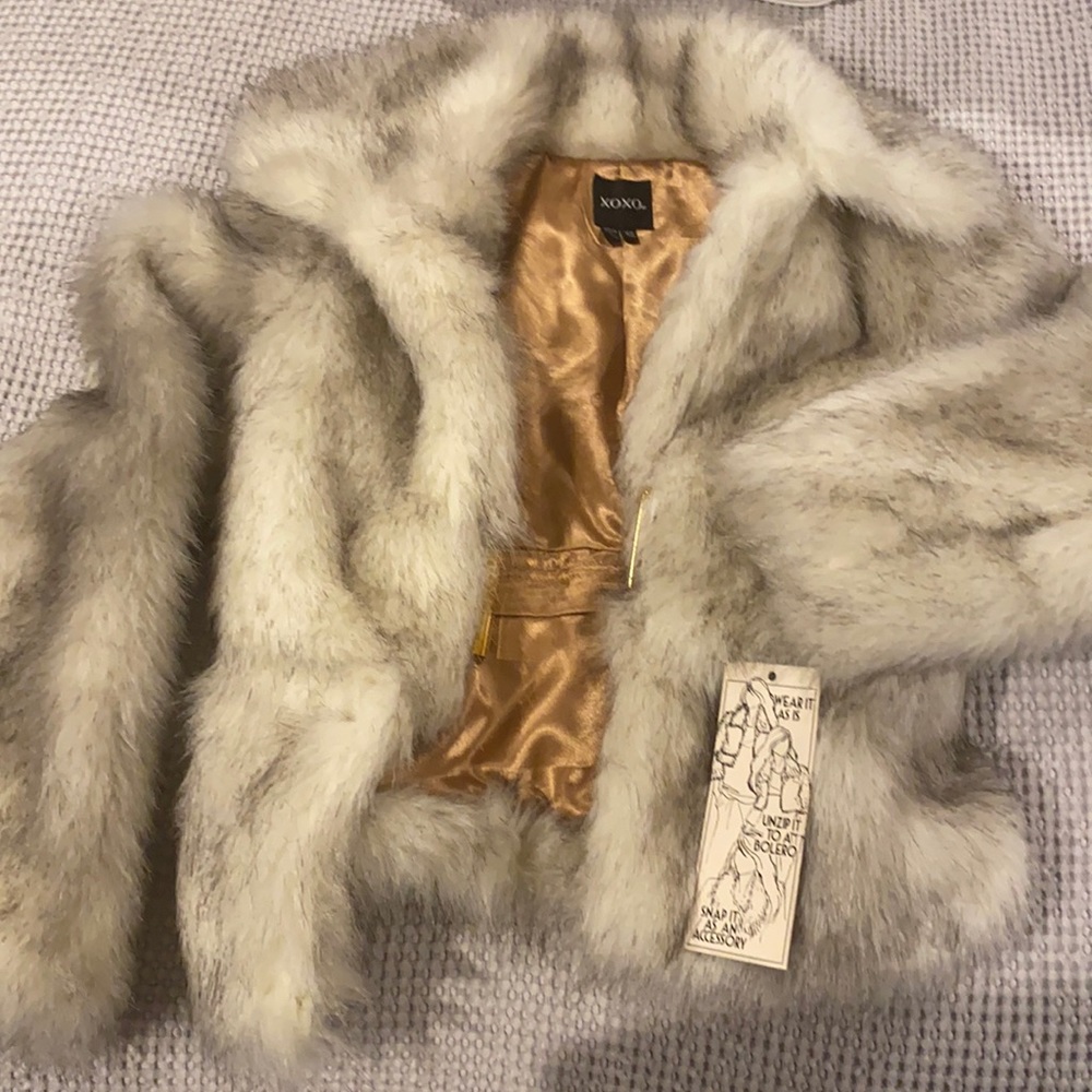 XOXO convertible faux fur jacket